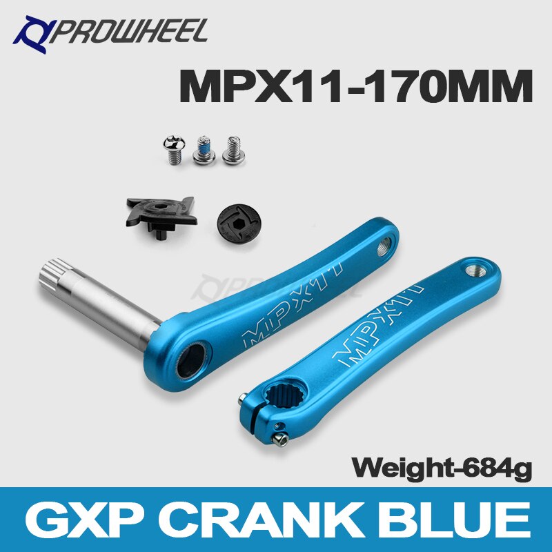 Prowheel mpx 11 kranksæt 170mm 175mm 8/9/10/11/12 hastighed krumtap med bundbeslag bb til kompatibelt sram gxp tandhjul: Blå