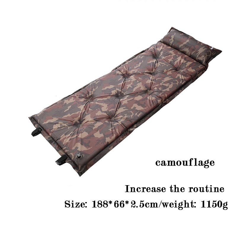 outdoor thick 5cm automatic inflatable cushion pad outdoor tent camping mats Beach Single double can be spliced inflatable bed: B009-Camouflage3