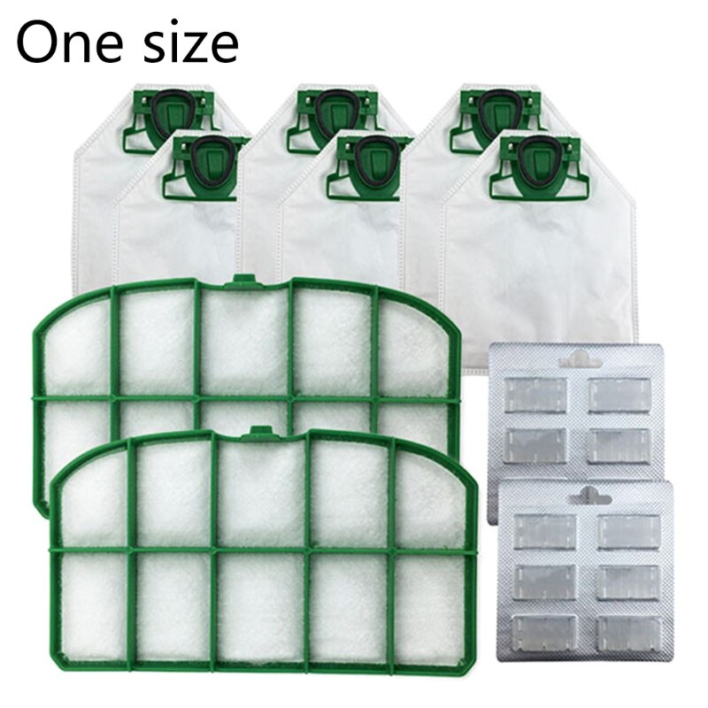 6 stuks stofzakken,  + 2 stuks hepa-filters, 2 stuks geurblokken voor  vk200 stofzuigers