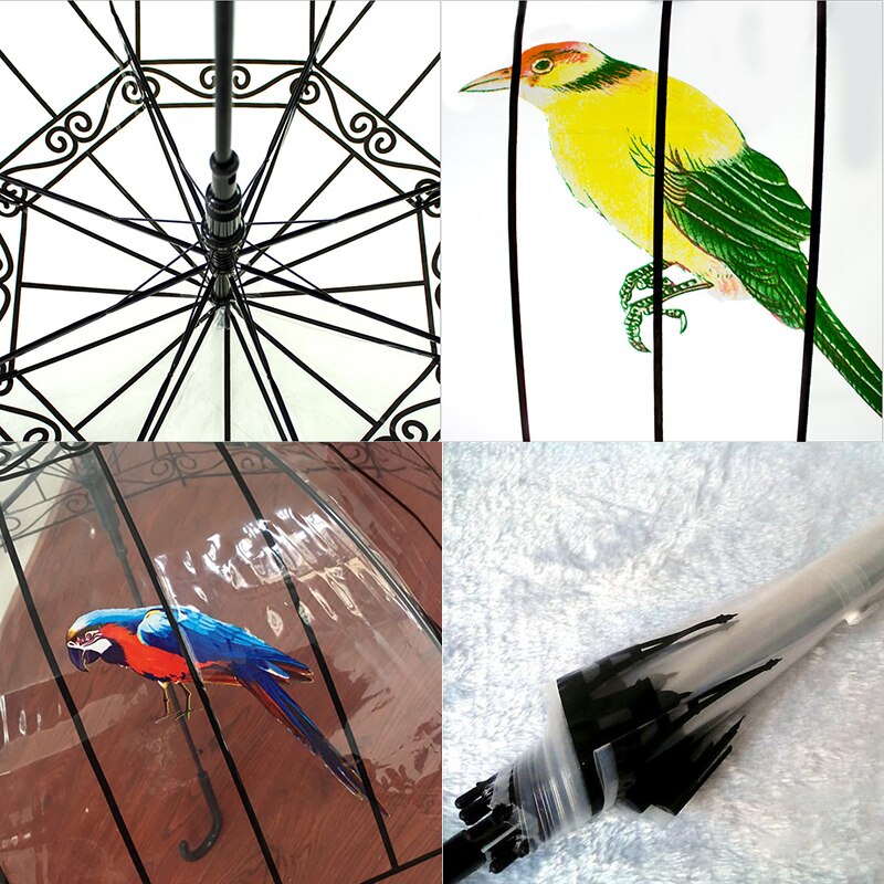 Sakura Regenschirme transparent Vogel KäFeige Regenschirm Karikatur Gebäude Regenschirme Stadt Regenschirm Langen Griff Regenschirme 2022