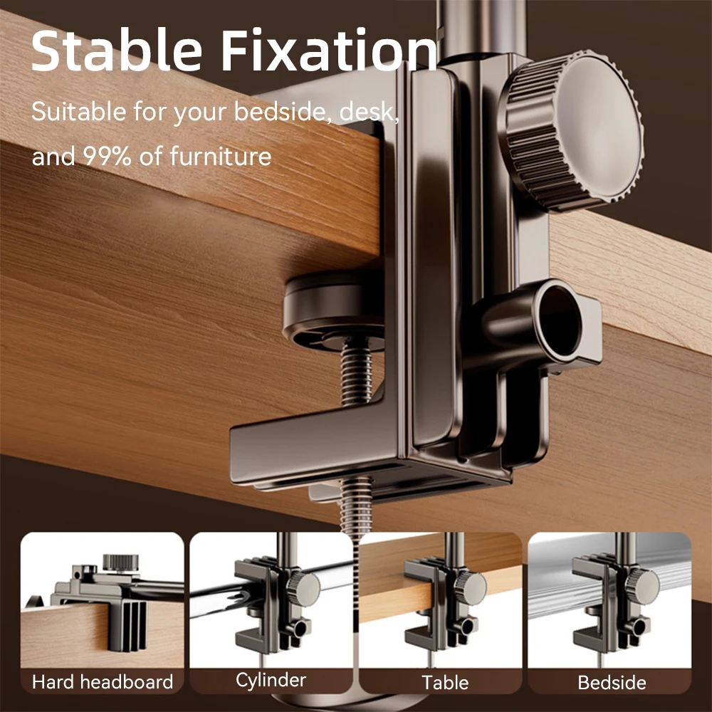 Soporte para tableta para cama iPad Stand 360 ° Soporte giratorio para tableta y cama con brazo de metal de 90 cm para soporte para tableta y teléfono de 4,7 ~ 12,9 pulgadas
