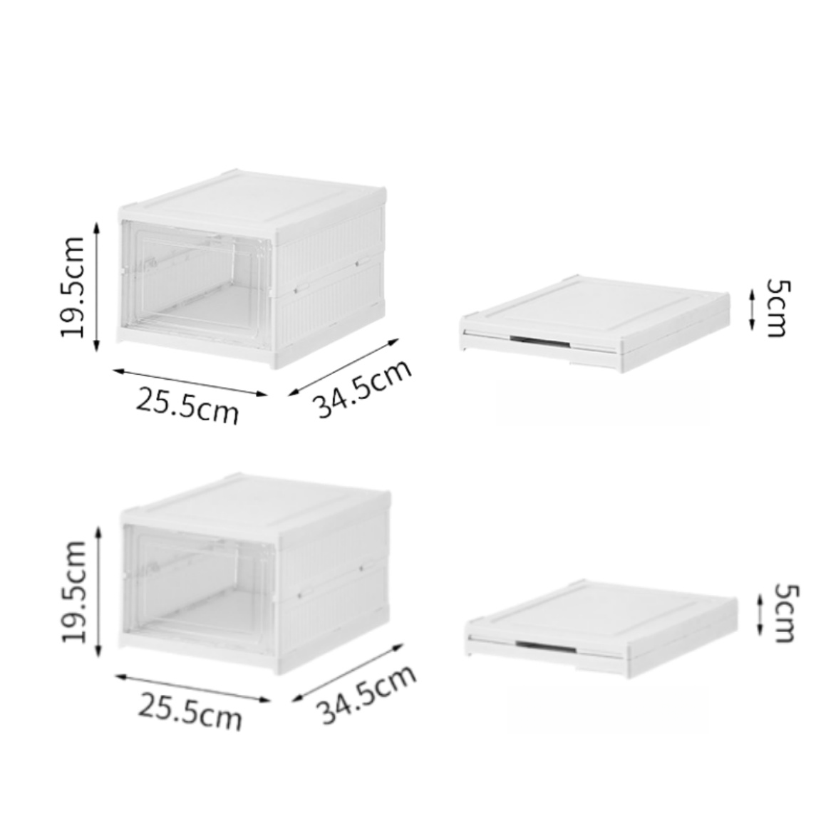 Folding Plastic Shoes Organizer Transparent Stackable Boots Storage Rack Narrow Vertical Space Saving Shoes Cabinet Organizer: Light Grey