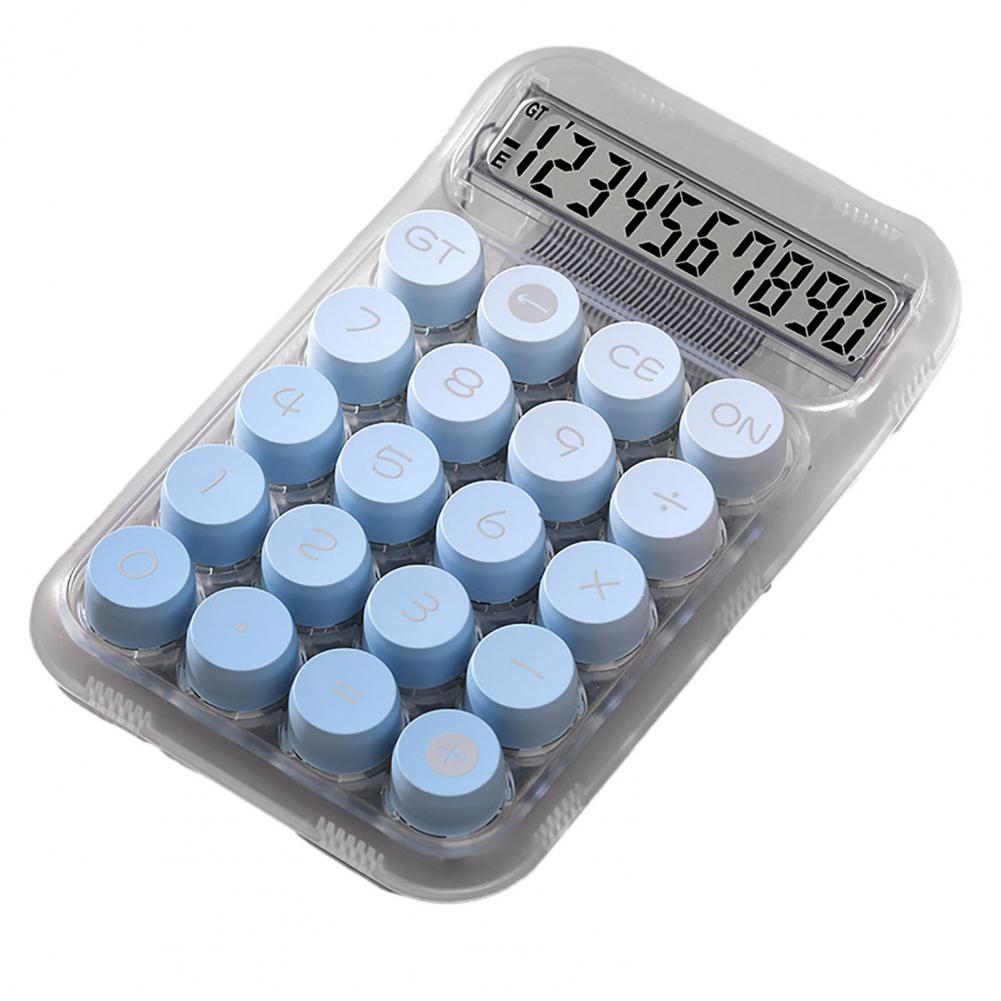 Calcolatrice da tavolo con cuscinetti antiscivolo calcolatrice da banco con tastiera meccanica a 12 cifre: Blu