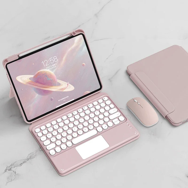 Funda magnética de rotación para iPad Air 6, 2024, 10,9, Air 4, 5, 10. ª generación, teclado 10,2, 7, 8, 9. ª, Air 3 Pro 11, funda con ratón gratis: ELEVEN / YELLOW