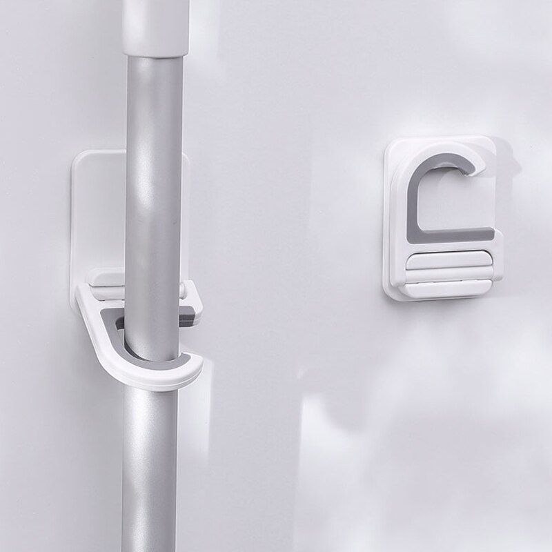 Broom Mop Holder Wall Mount Self-adhesive No Trace Rack Hanger Organizer Garage Kitchen Bathroom Storage Multi-Purpose Hook