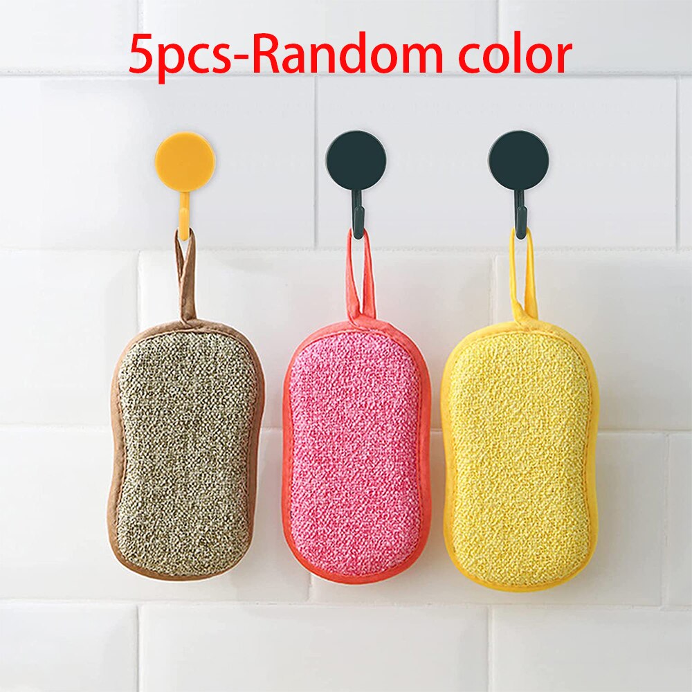 Super Fine Fiber Soft Antibacterial Water Absorption Kitchen Sponge Magic Sponge Kitchen Items Suppliers: 5pc-Random color