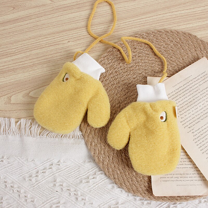 Bear Leader Children's Winter Gloves Cartoon Fruits Pattern Girl Boy Mittens Kids Wool Thick Warm Christmas Accessories