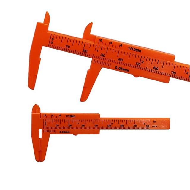 80mm Mini Plastic Sliding Vernier Caliper Gauge Measure Tool Ruler Micrometer Accurate Measurement Tool Standard Vernier Caliper: red