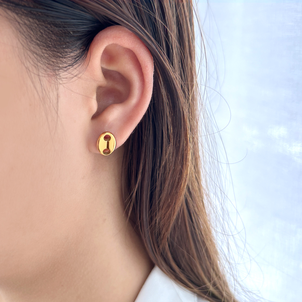 USENSET-pendientes de acero inoxidable para mujer y niña, aretes con forma de grano de café, joyería a la , para prevenir alergias