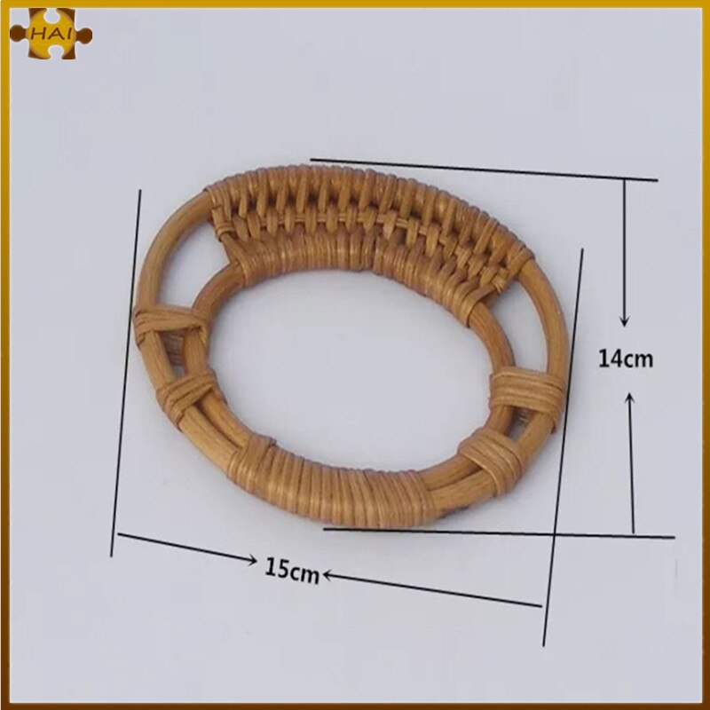 Bolso redondo de ratán para bolso, Asa de bolso, colgador de bolso DIY, correa de bambú de madera, accesorios de punto para bolso