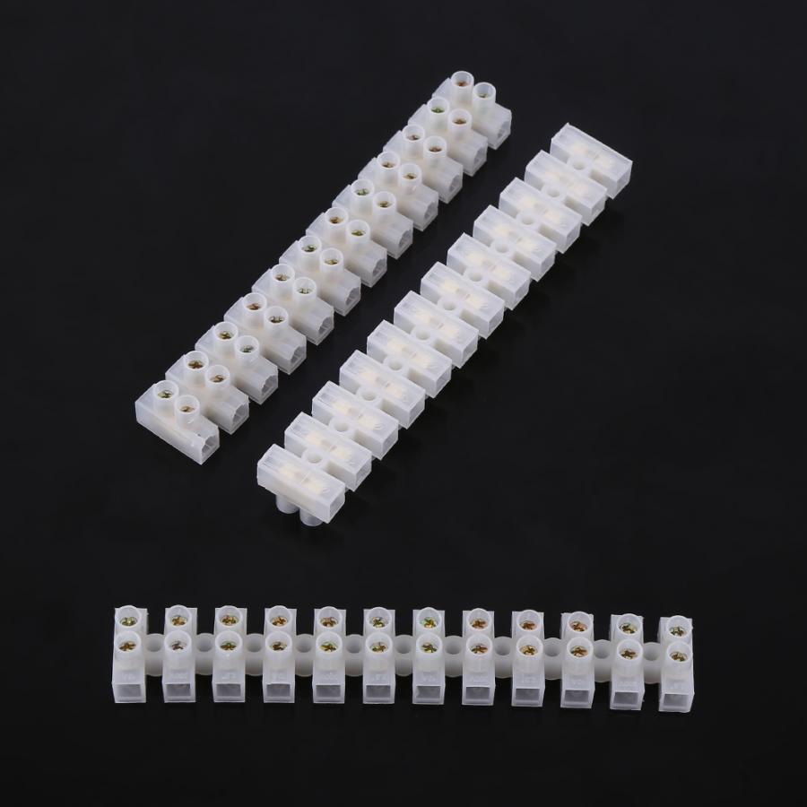 10Pcs 360V 10A Dual Row Screw Terminal Strip 12Position Electric Barrier Electric Block For Electrical Wiring Household Use