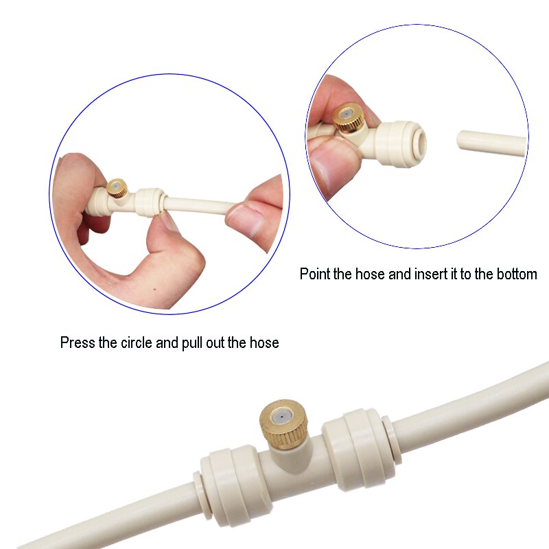 6M-18M Mist Spray System Outdoor Misting Cooling System 1 Kit for Garden Flowers Watering Irrigation Fog Misting spray Lines