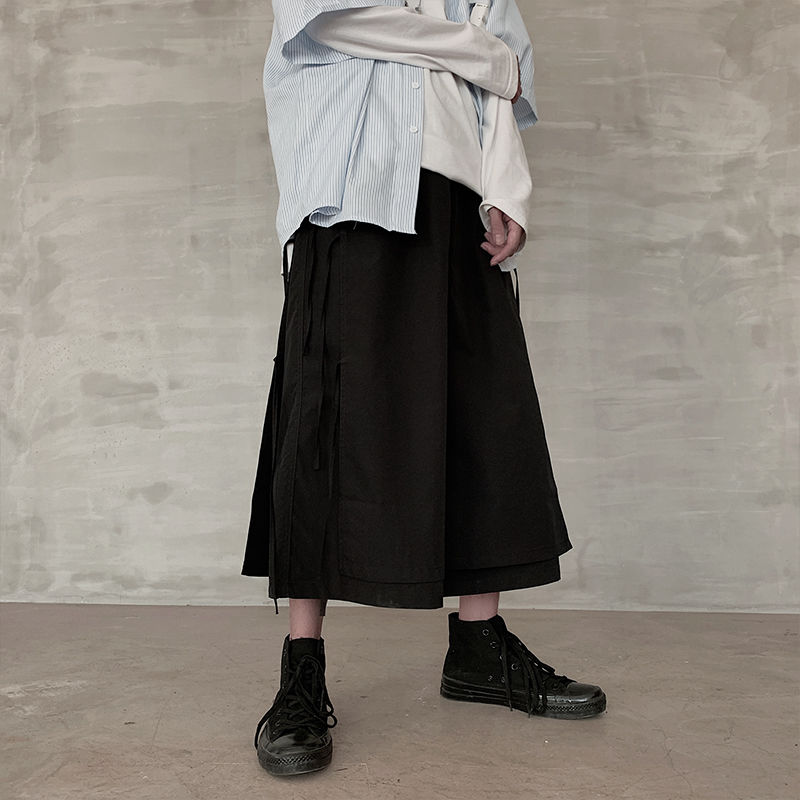 Zomer wijde broek heren effen casual broek heren streetwear wilde hiphop losse rechte broek heren m -2xl: Xl / Zwart