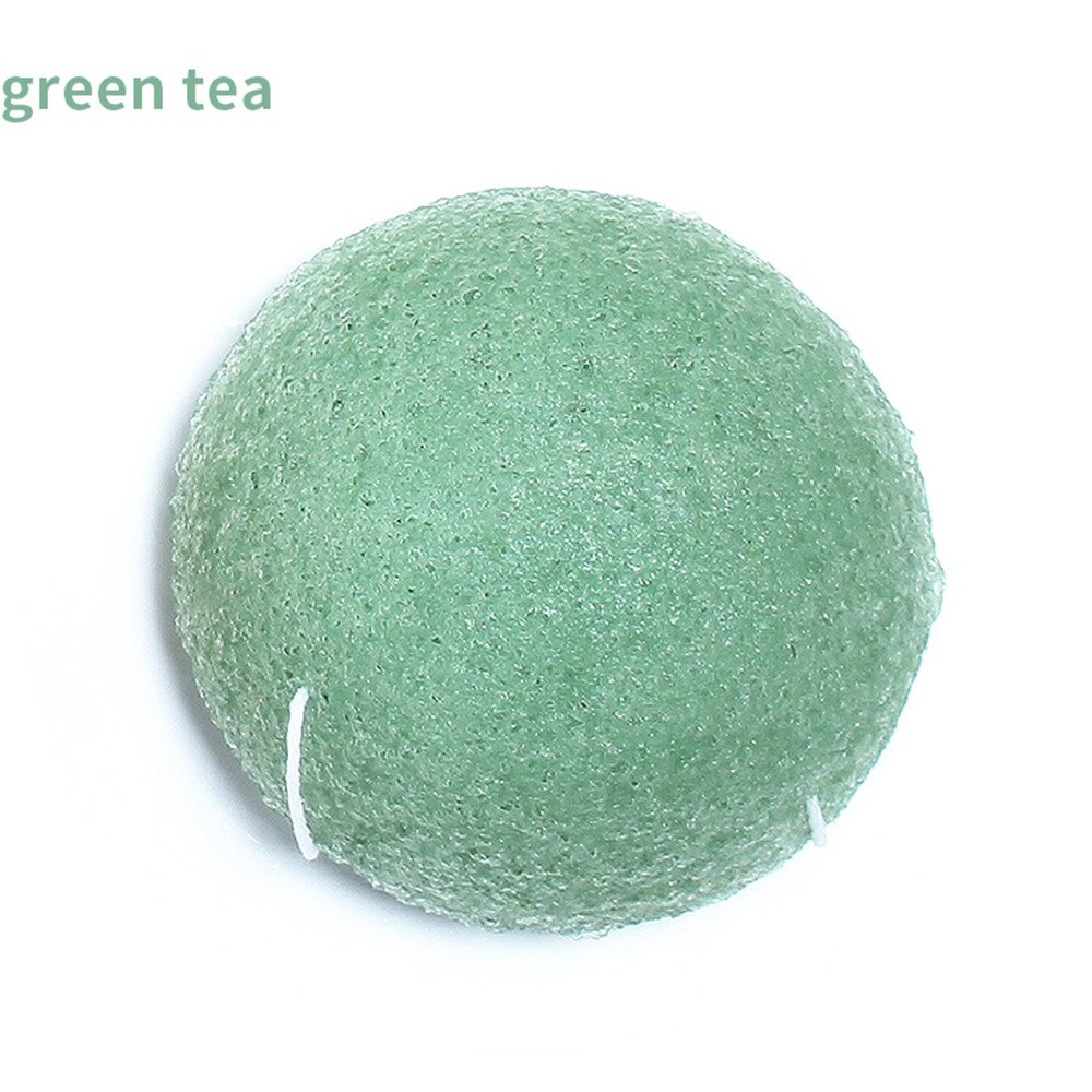 Konjac-esponja de limpieza Facial Konnyaku, 6 colores naturales, exfoliante, limpiador Facial: 3 Green Tea