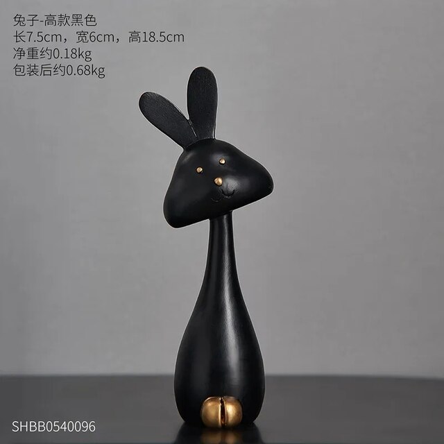 Wedding home decoration resin black and white rabb... – Vicedeal