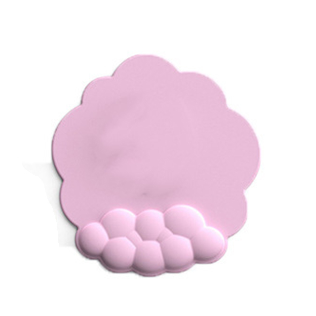Mouse pad with wrist rest keyboard cloud anti-slip memory foam desktop office gamer mouse wrist rest:  Light Yellow