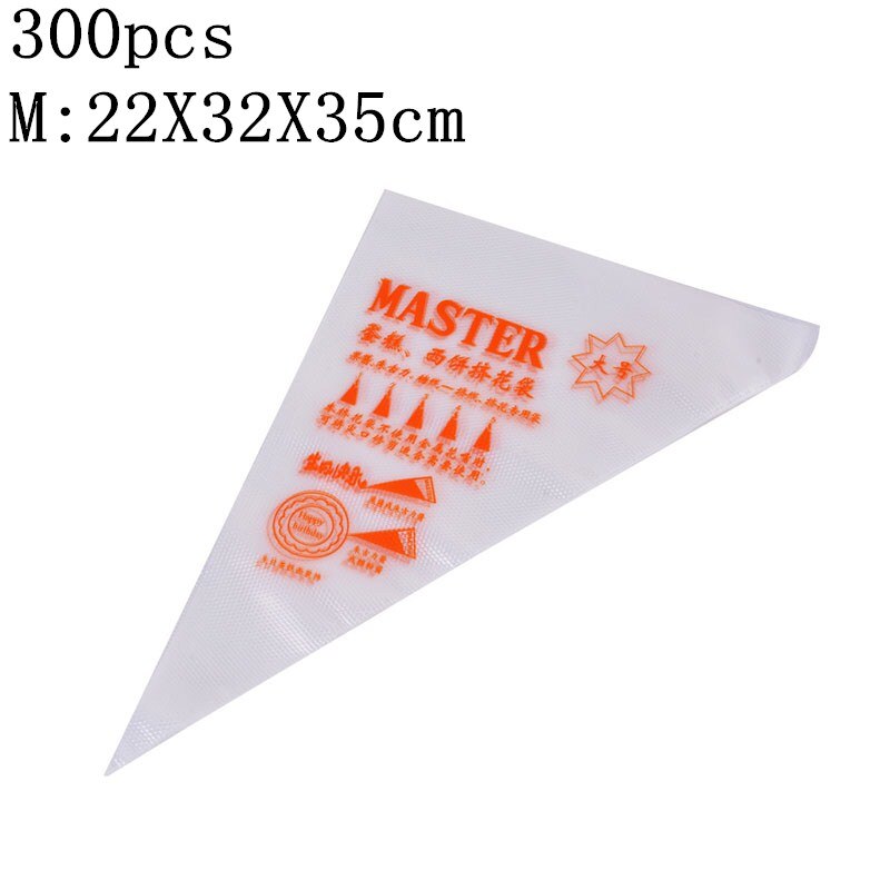 Disposable Pastry Bags Icing Piping Cake Pastry Cupcake Decor Bags Fondant Cake Cream Pastry Tip Baking Tools 100/200/300pcs: 300pcs M