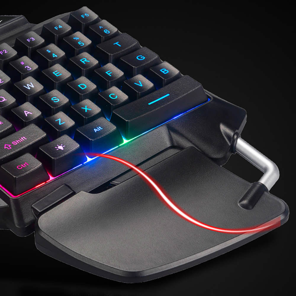 1 PCS Single-handed Keyboard Ergonomic Robotic Led Backlit Wired Gaming Keyboard Portable Gaming Keypad