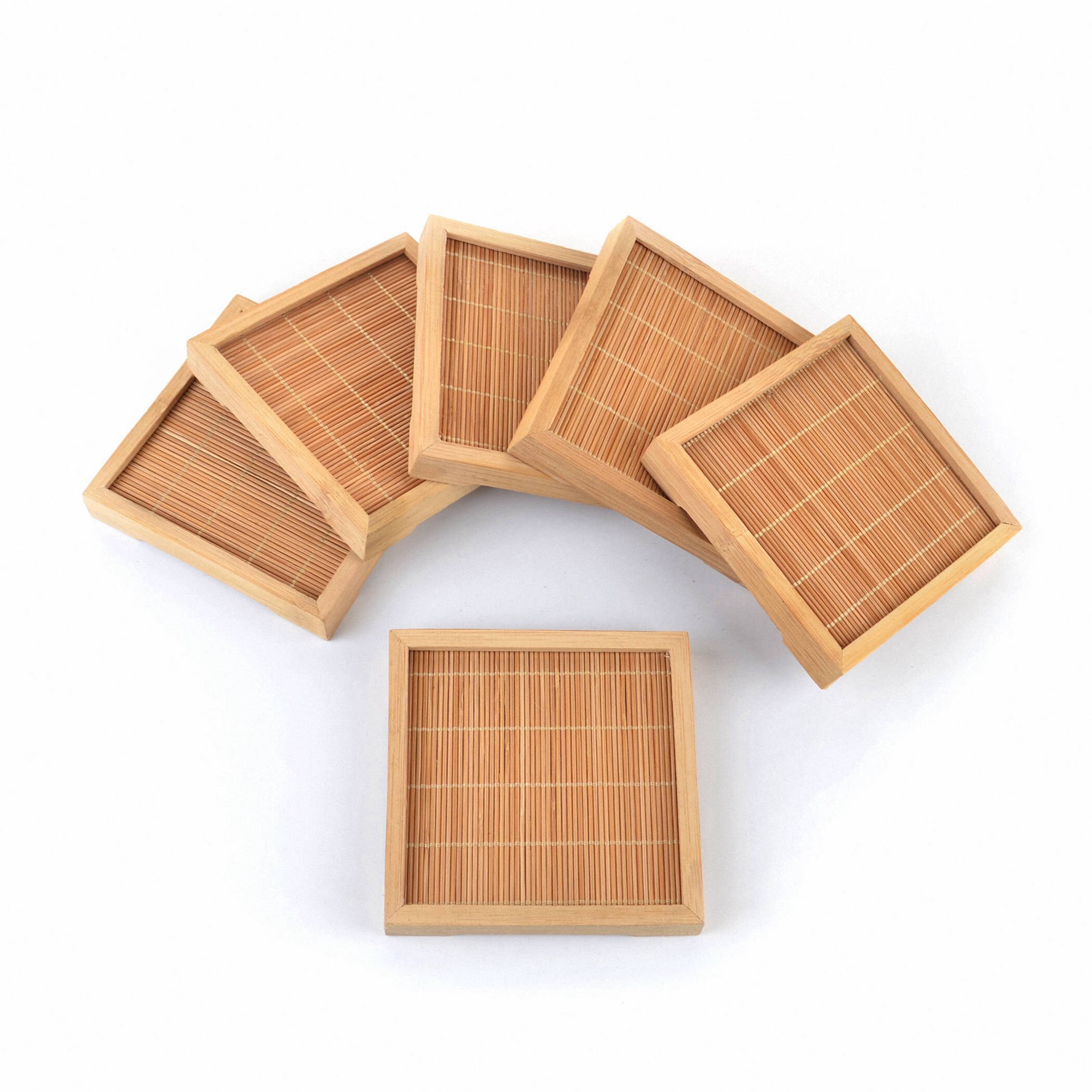 Bamboo Coasters Cup Mat Sets Tea Cup Saucers For Kungfu Tea