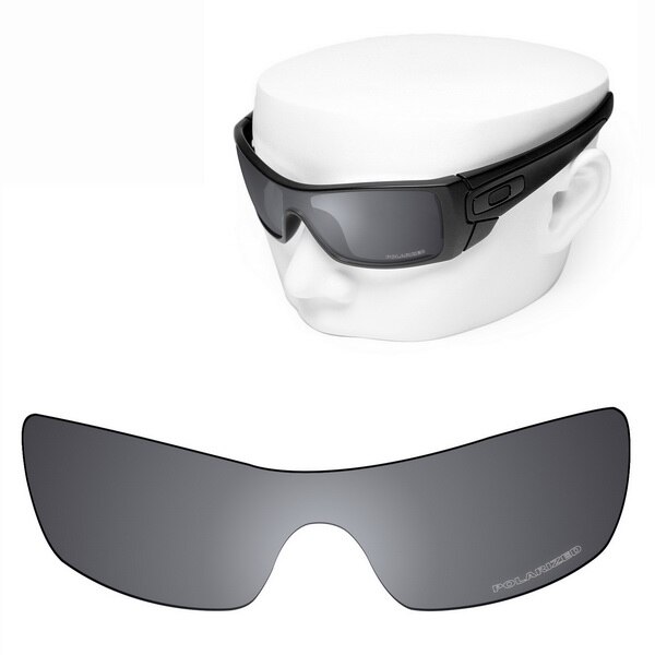 Oowlit anti-ridse udskiftningsglas til oakley batwolf  oo9101 ætsede polariserede solbriller: Sort krom