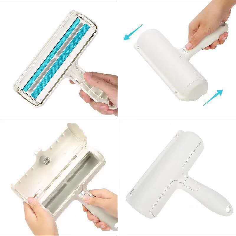 2-Way Pet Hair Remover Roller Verwijderen Hond Kat Haar Van Meubels Sofa Kleden Zelfreinigende Lint Huisdier remover Een Hand Bedienen