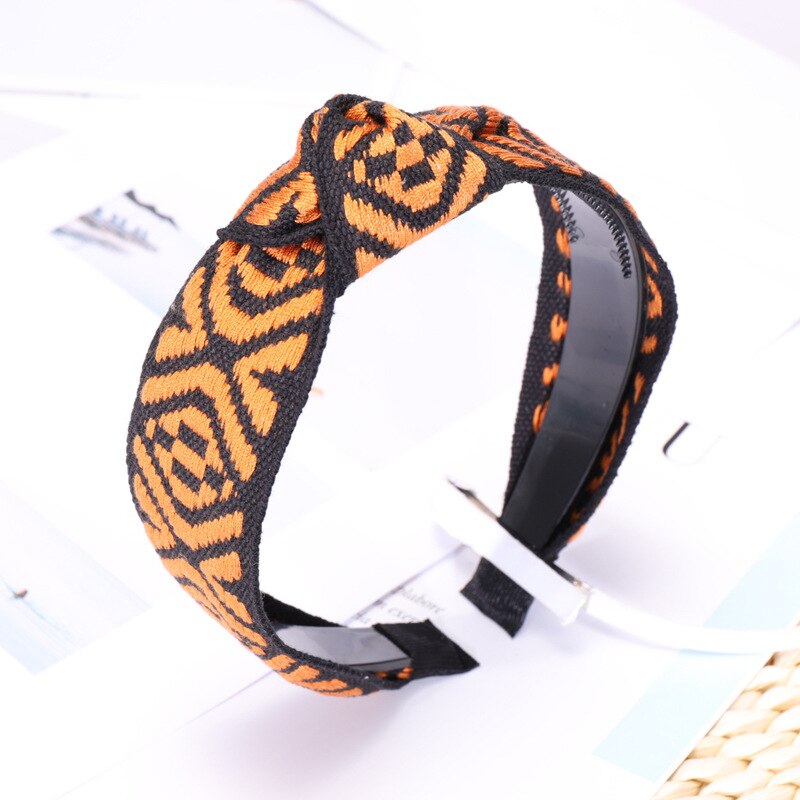 Südkorea Dongdaemun Kunling Promi Stil Breite Dicke Haar Bands Herbst Und Winter Neue Stil Elegante Stirnband Headba: Yellow Rhombus Ribbon Knot Hair Bands