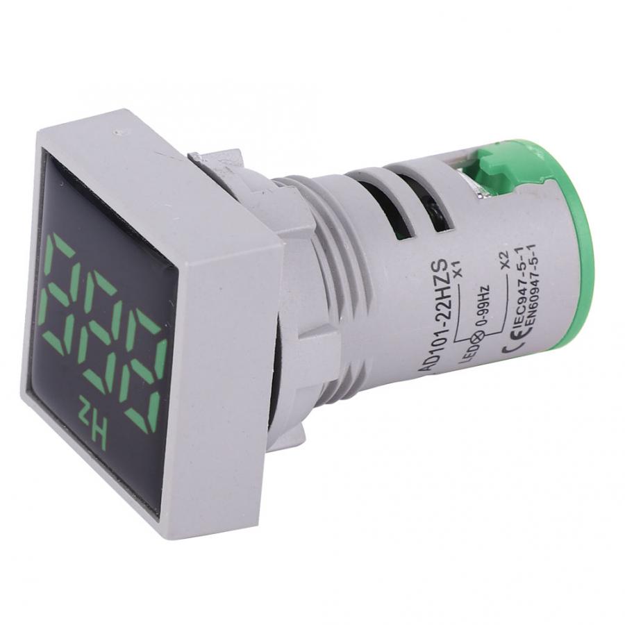 Frequency Meter Square Digital Display LED Indication Light AC100~380V 20~75Hz Frequency Measuring Device Digital Frequency