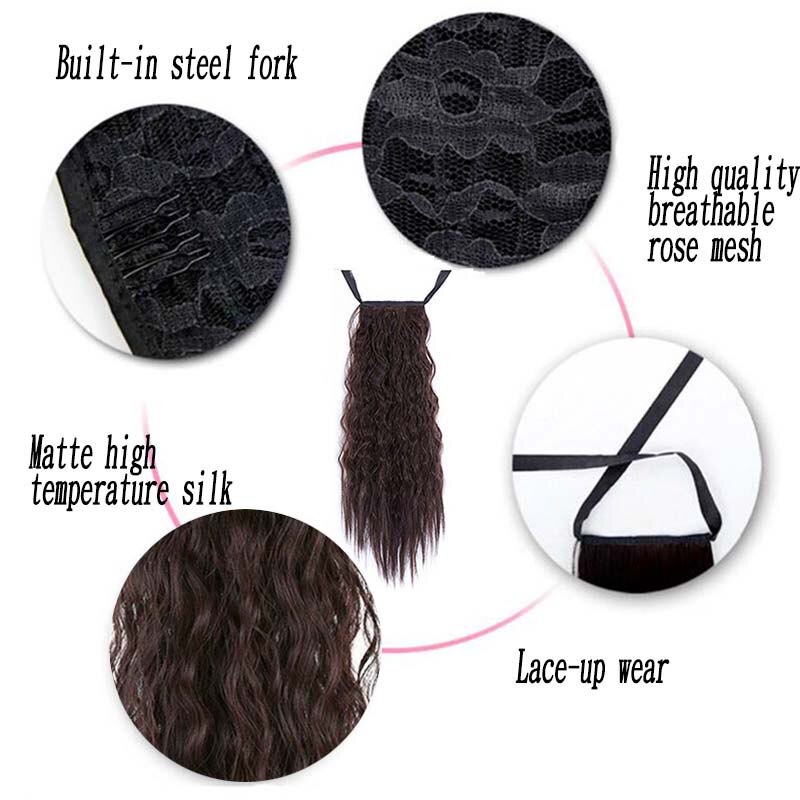 XUANGUANG For women Long ponytail Curly hair Hair extension Long hair Curly hair Banded ponytail