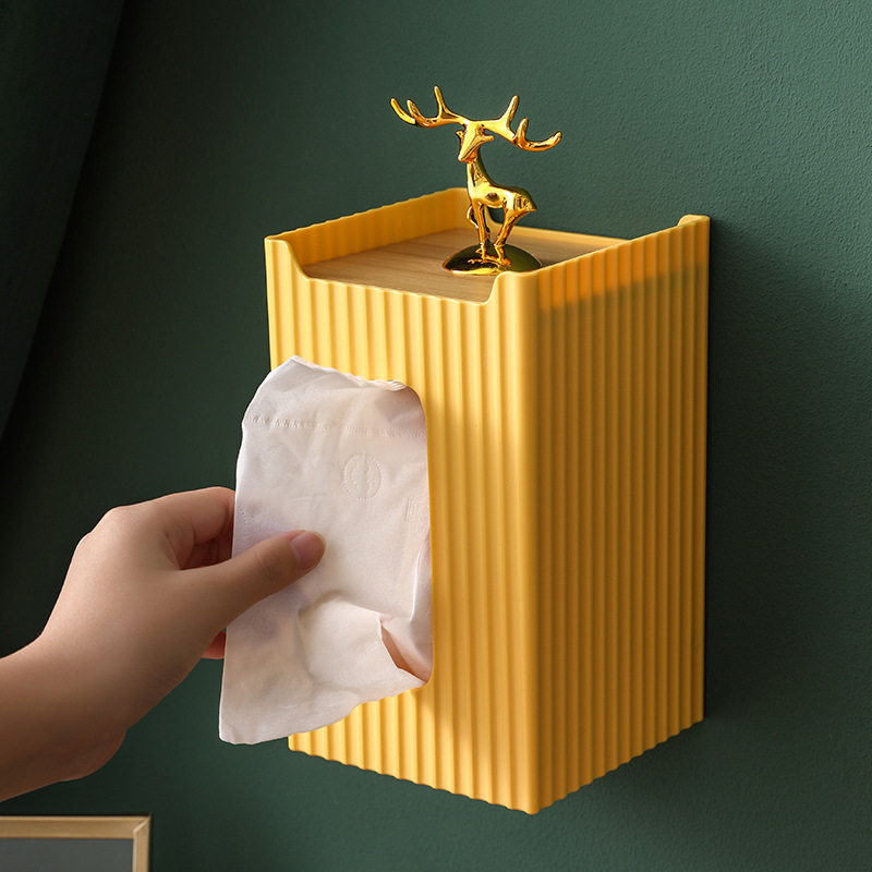 Paper Box Wall-Mounted Home Living Room Punch-Free Upside-Down Kitchen Bedroom Toilet Storage Wall Hanging Tissue Holder