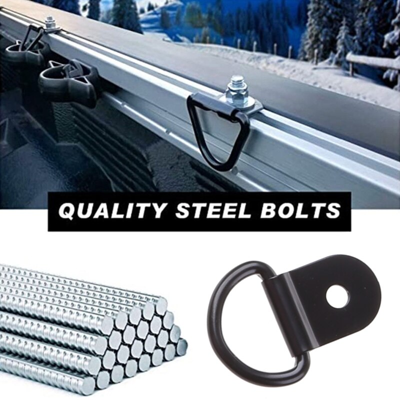 20Pcs Tie-Down D-Ring Anchors for Boat Car Trailer Wearproof Tie Down Anchor Ring Anchor Strapping Hooks K0AF