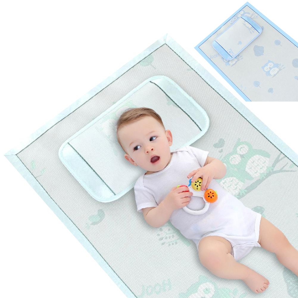Baby matt Krippe matt einstellen Faltbare Sommer Falten Isomatte Bett Blau Grün Blatt Blume Fuchs Bett Bettwäsche Kissen Für freundlicher