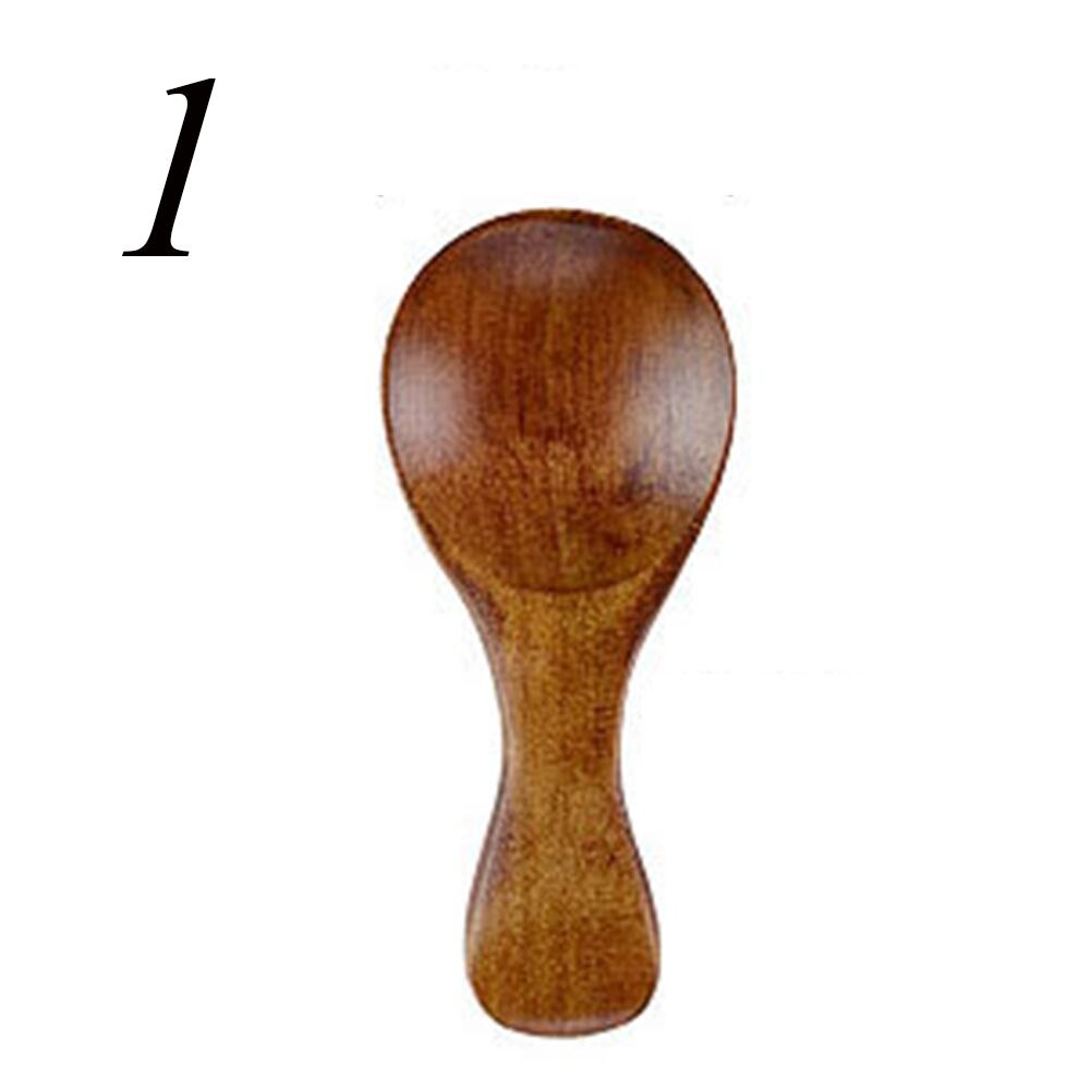 Small Mini Salt Wood Spoons Coffee Tea Sugar Spoon Natural Wooden Spoon Condiment Scoop Cooking Tools Flatware: 1