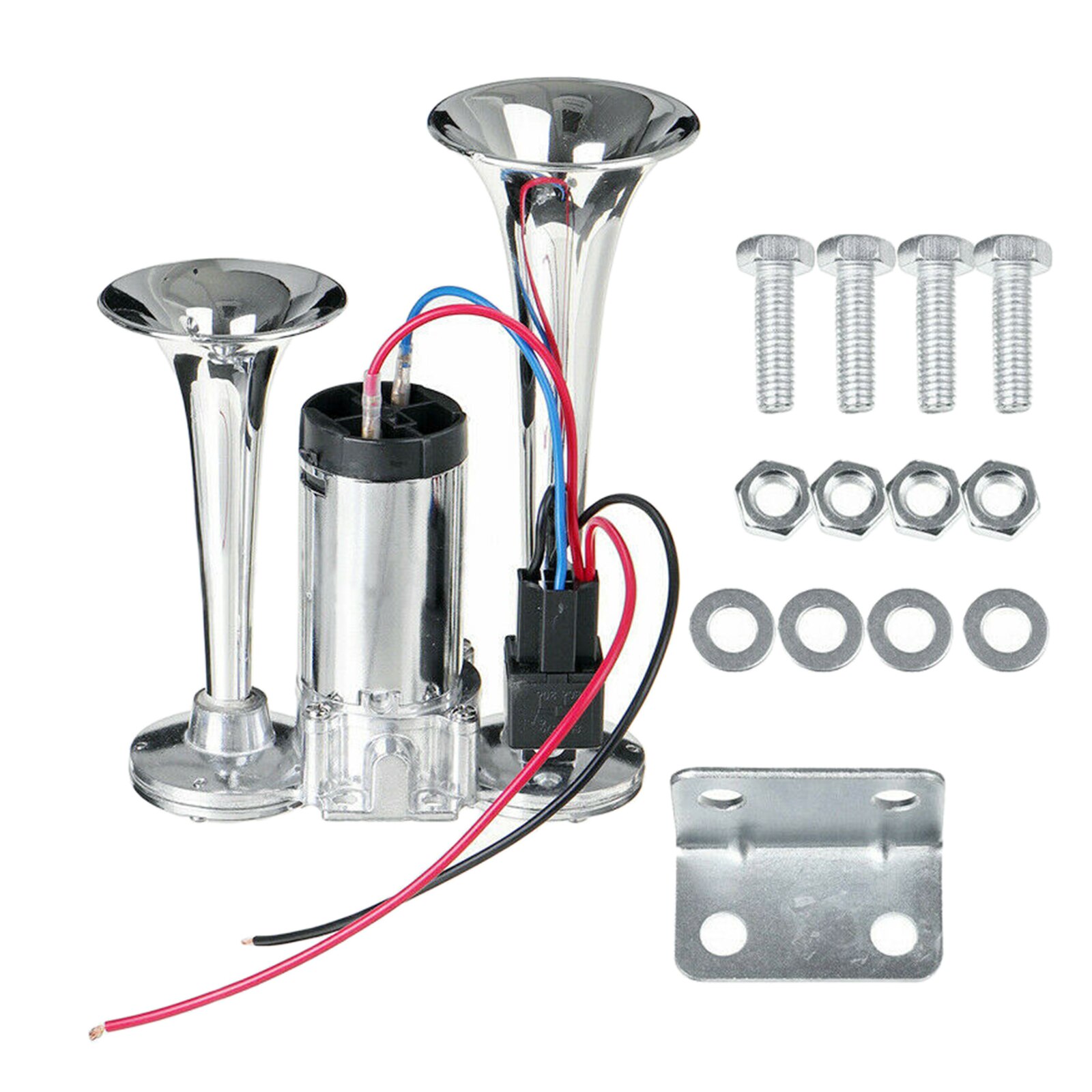 Klaxon à Air double trompette, 600db, 12V, Kit pour voiture, SUV, RV, Train, haut-parleur pour moto