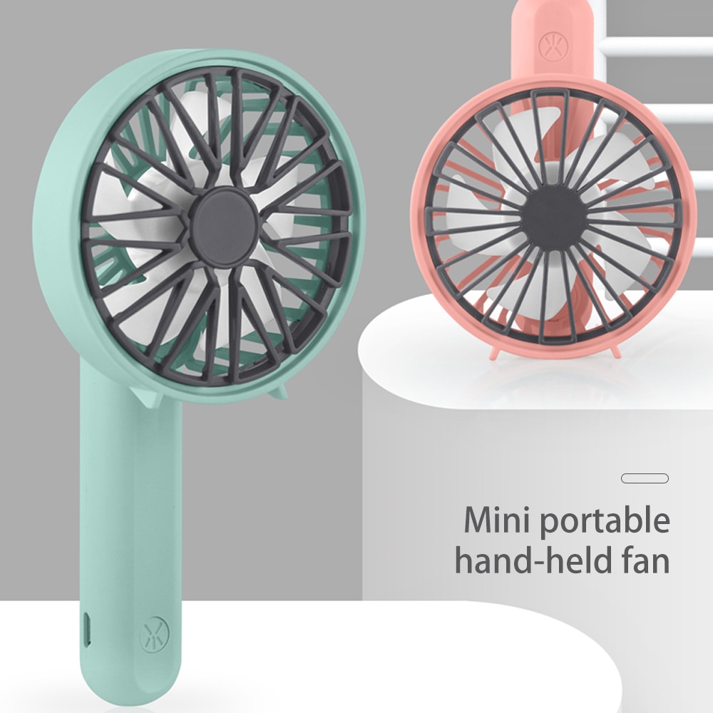 Mini usb-fläkt bärbar handhållen fläkt 180 ° rotation laddningsbart inbyggt batteri 500 mah praktisk luftkylningsfläkt för utomhusbruk