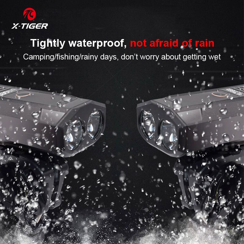 X-TIGER Bike Light 1800 Lumens MTB Road Bike Front Lamp Bike Accessories Rainproof USB Rechargeable LED Bike Flashlight