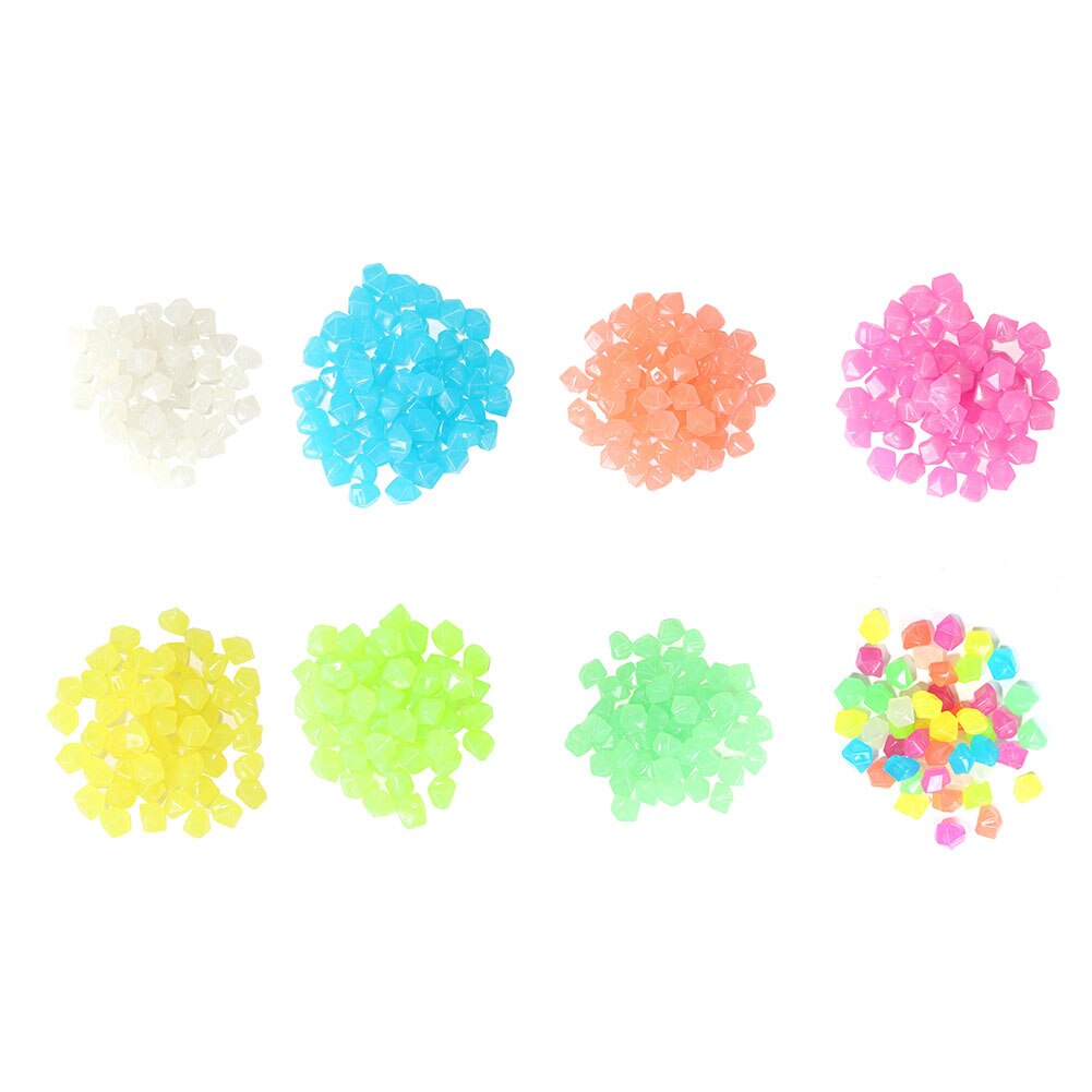 100Pcs Luminous Glowing Stones GloIin the Dark Garden Outdoor Aquarium Accessories for Fish Tank Decoration