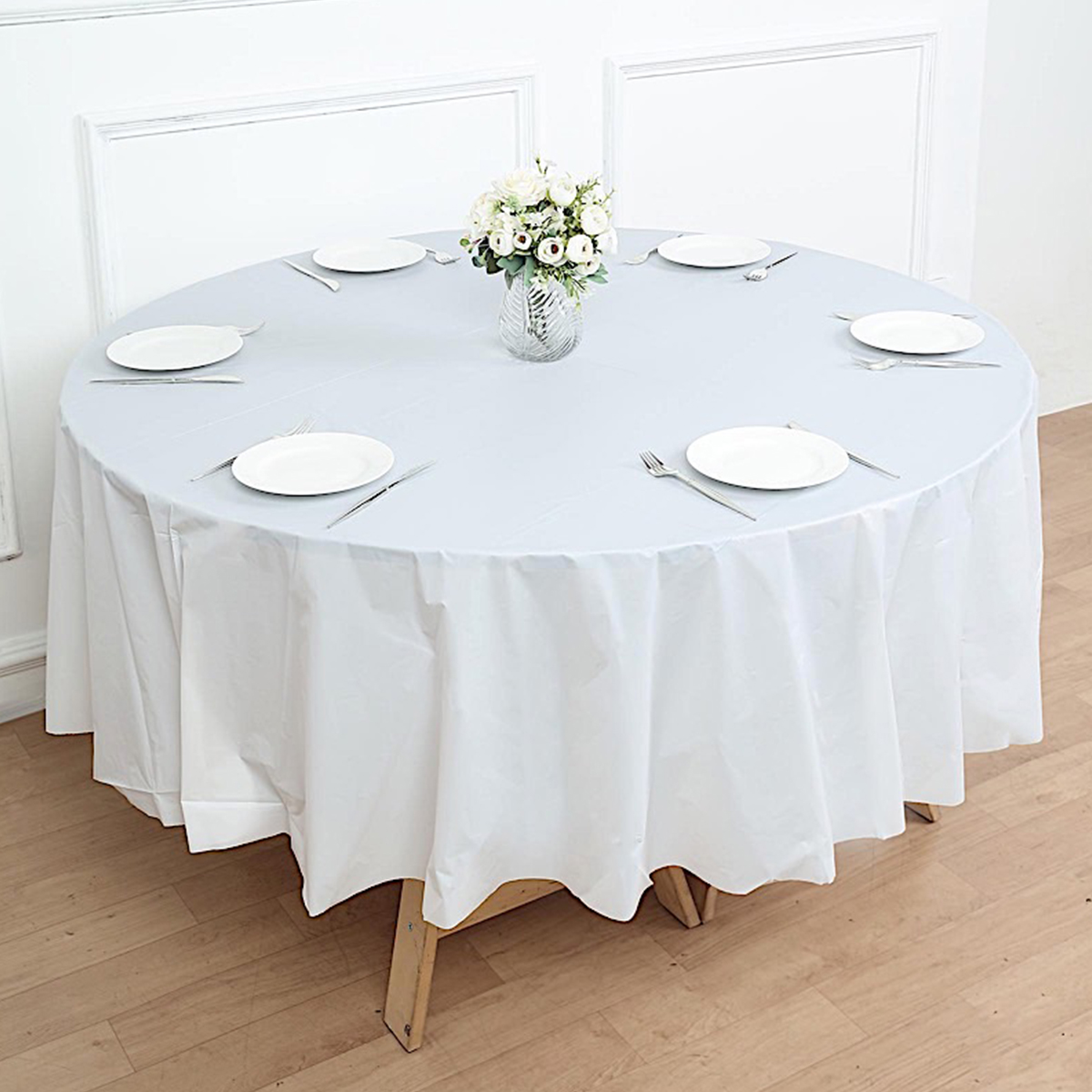 Einfarbige Einweg-Tischdecke, runde Tischdecke, nordische Tischdecke für Zuhause, Hochzeit, Geburtstag, Weihnachten, Party-Dekoration