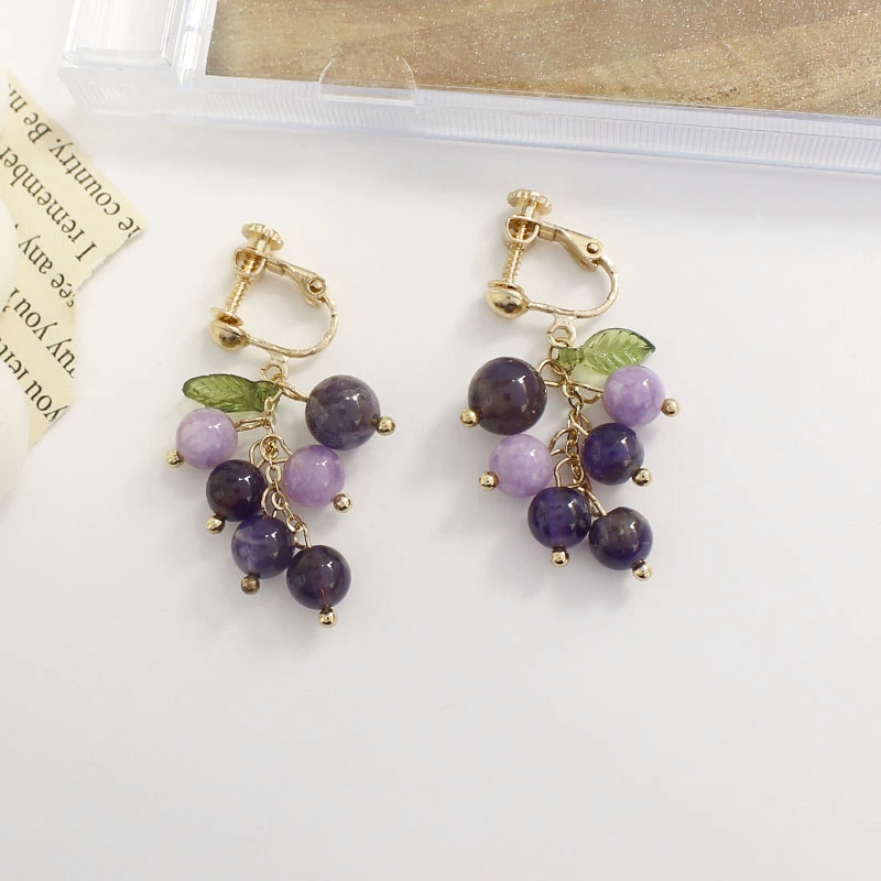 Chinese stijl Lily Bell Orchidee Parel Clip Oorbellen Temperament Witte Tulp Shell Bloemblaadje Bloem Clip Oorbellen zonder piercing