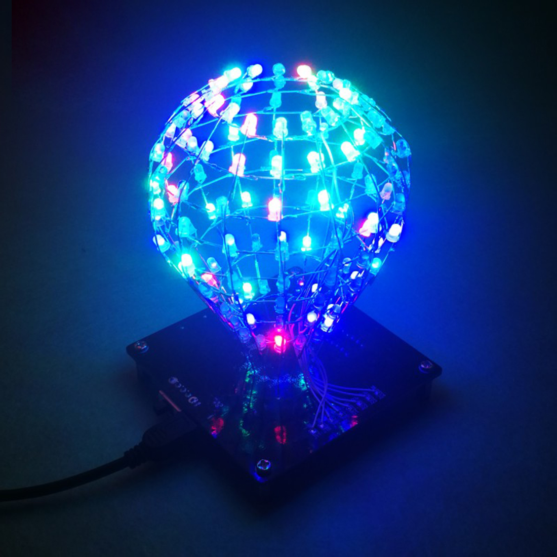 DIY LED Display Lamp Infrared Remote Control DIY Welding Light Kits DIY Lamp Brain-training Toy -Light Cube Ball(Colorful Parts)