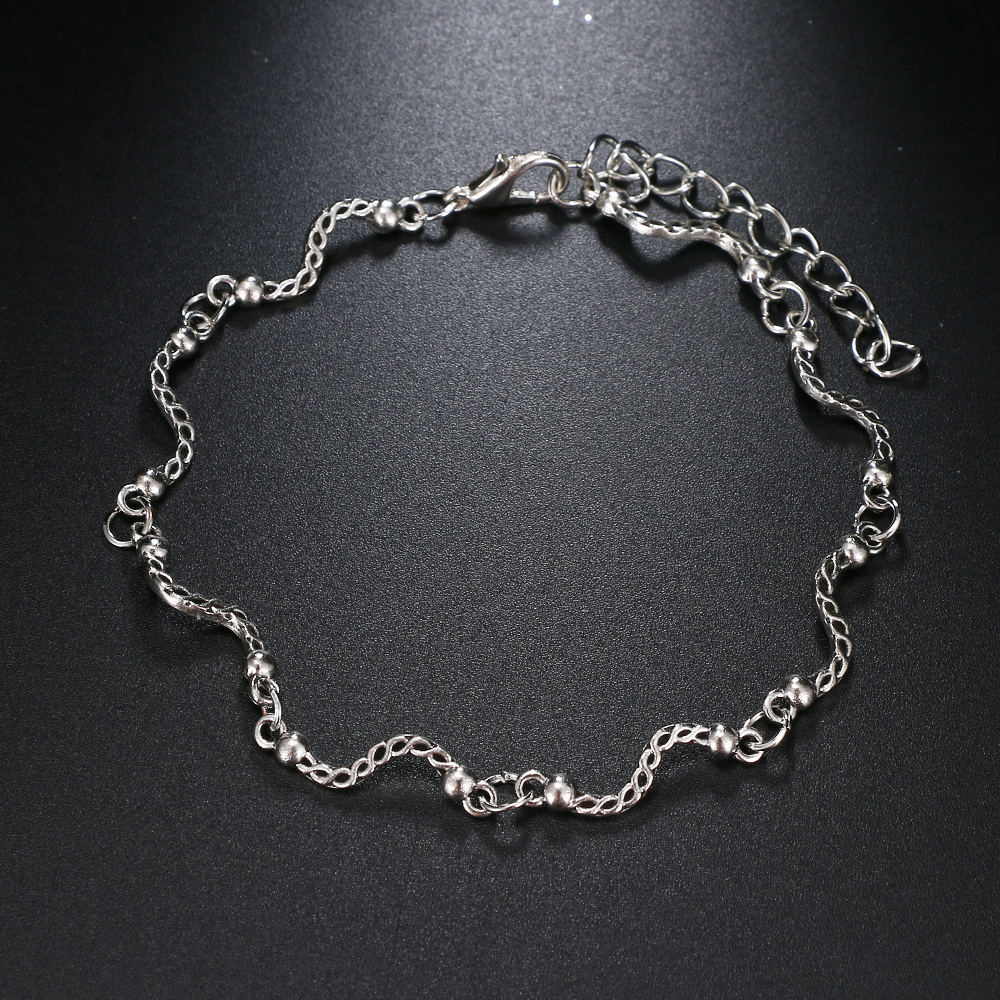 Bohemian Meerdere Lagen Mermaid Staart Gebogen Golf Kralen Enkelbanden Voor Vrouwen Vintage Been Enkel Enkelband Charms Armband Strand Sieraden