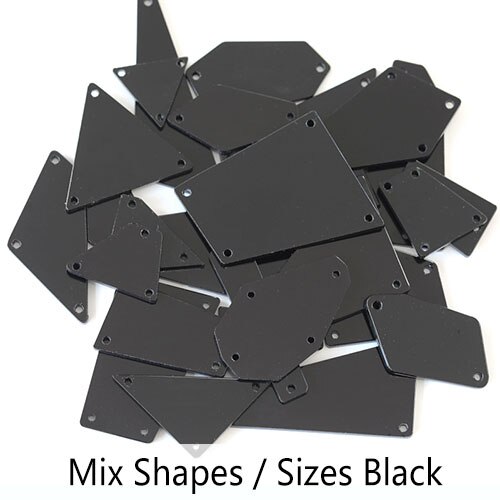 gemischt Größe Farben Acryl Spiegel NäHenne Auf Strass Unregelmäßigen Steinen Kristall Strass DIY F0209: P14 Schwarz