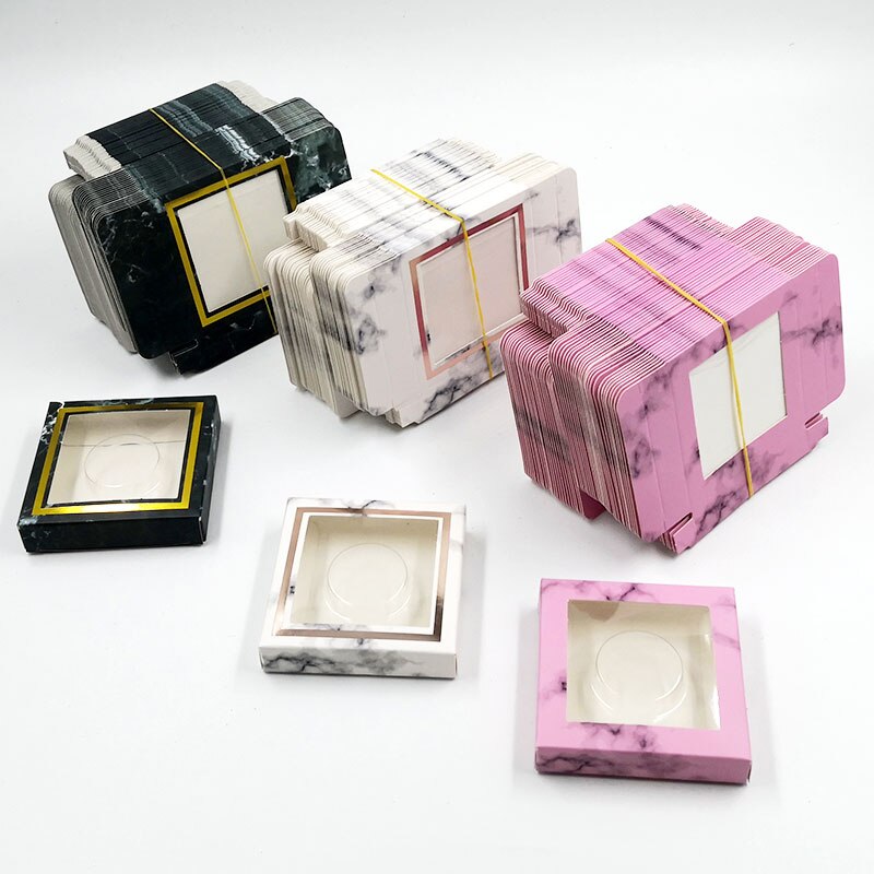 paper eyelash packaging box lash boxes packaging custom own logo for 10mm-25mm mink eyelashes square case bulk