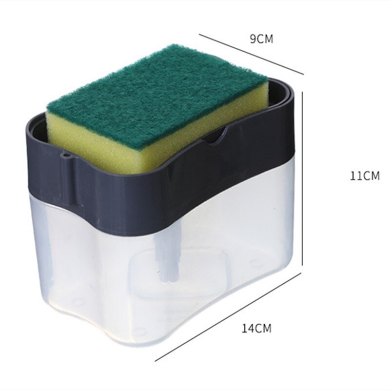 Zeep Pomp Dispenser Met Spons Houder 2 In 1 Vloeibare Dispenser Pressure Container Zeep Organizer Keuken Schoonmaken Tool