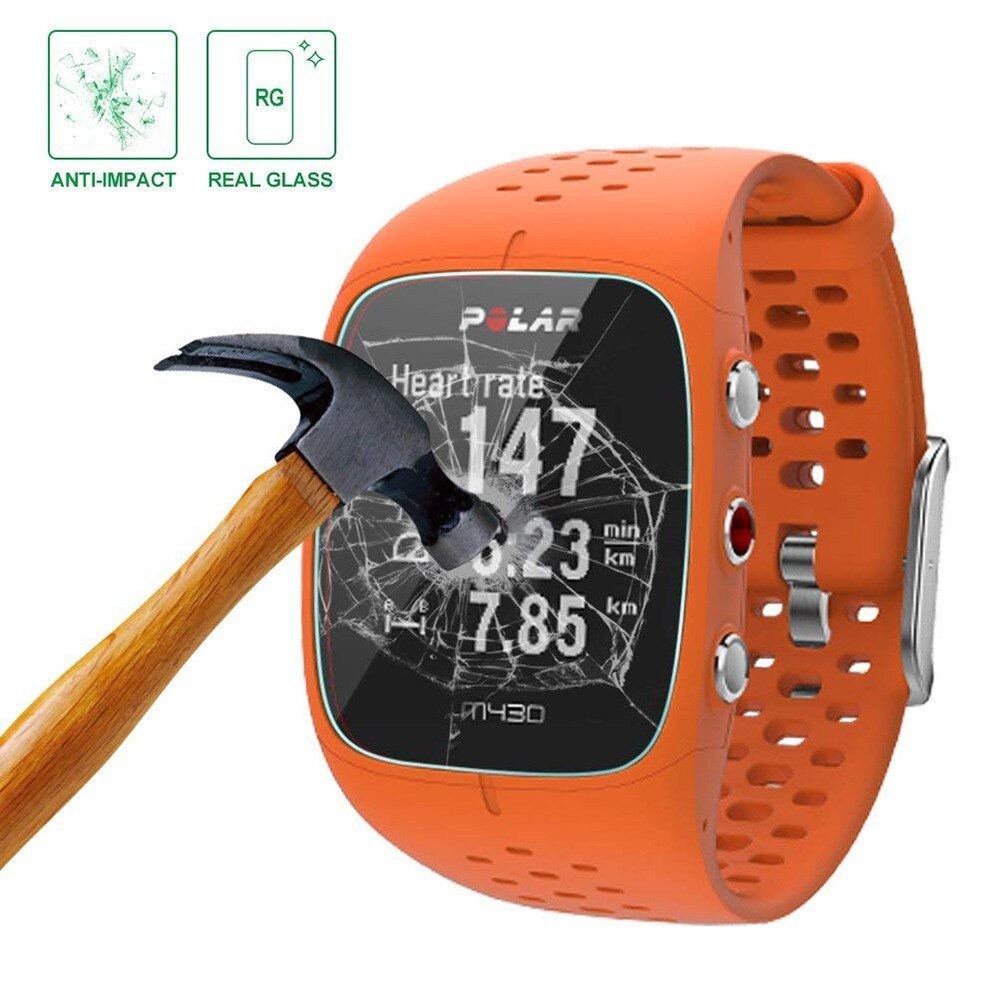 2 pakke for polar  m430 m400 0.3mm 2.5d 9h klart herdet glass skjermbeskytter gps smart sportsklokke eksplosjonssikker lcd film