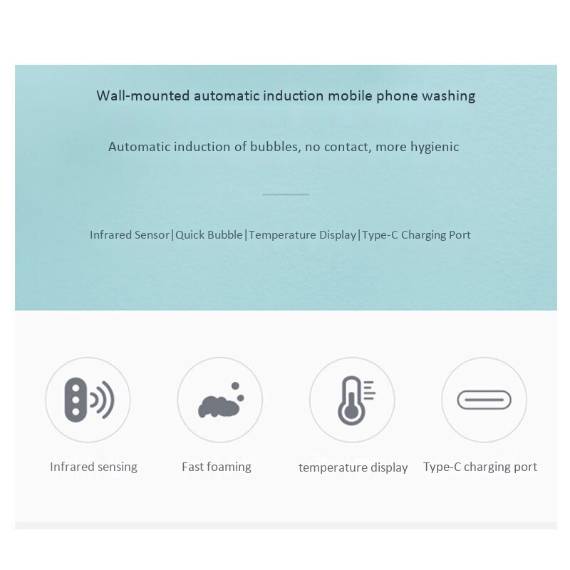 Automatic Induction Foaming Hand Washer LED Display Washing Machine Infrared Sensor Soap Dispenser for Bathroom Wall