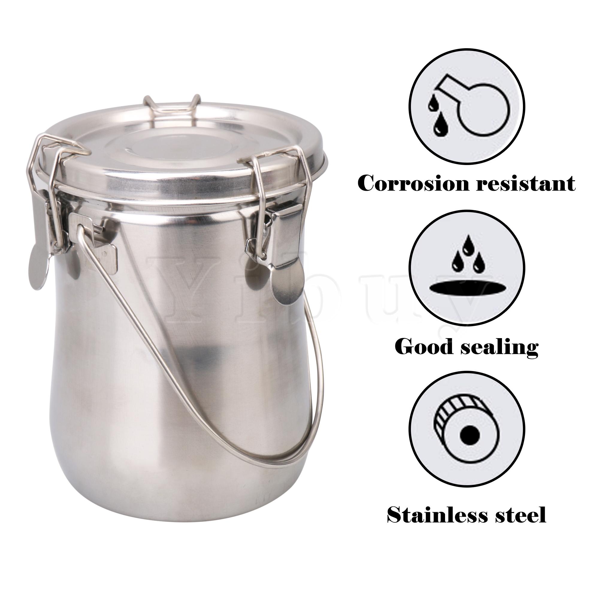 Stainless Steel Portable Large Brush Bucket for Outdoor Painting Silver