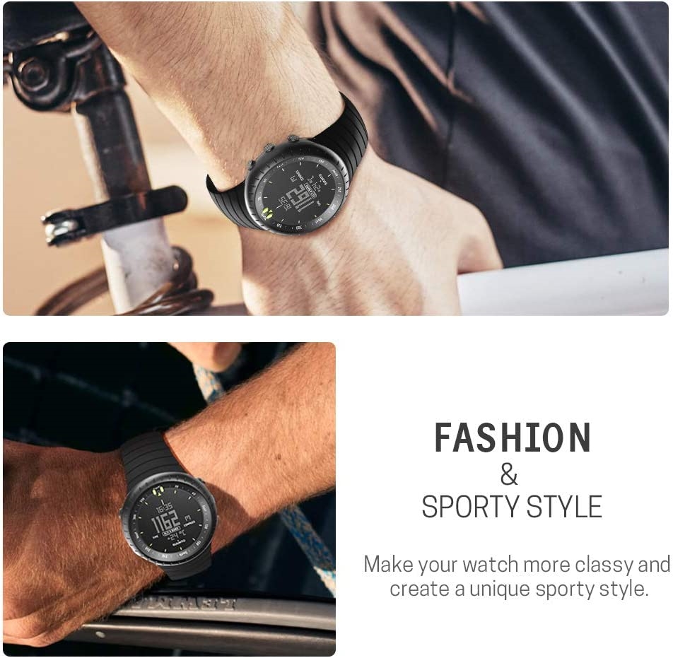Rubberen accessoirebandje voor suunto core band, polsbandje voor sport, vervangende bandjes met metalen sluiting voor suunto core smartwatch