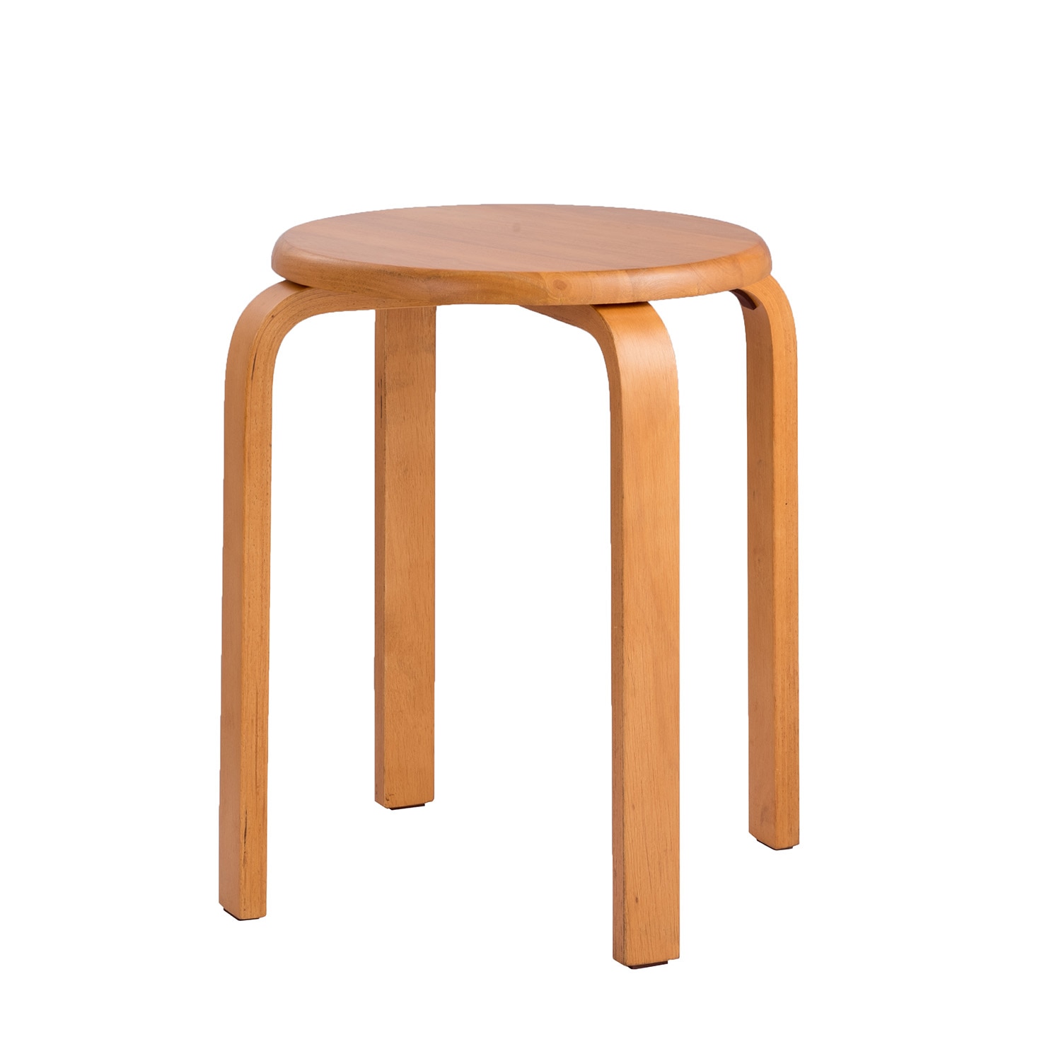 Modern K/D Rubber Wooden Stools Practical Round Stacking Stools for Home/Restaurants/Hotel 1pcs Household Small Wooden Stool: Yellow