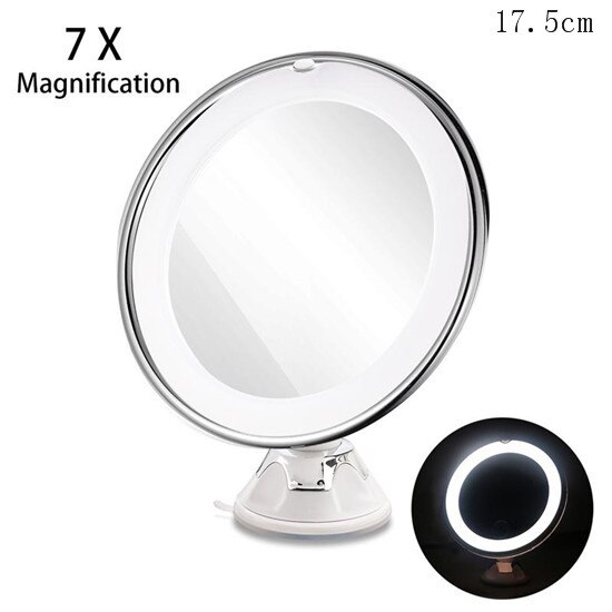 Ruimio Vergrootglas Make-Up Spiegel Met Power Vergrendeling Zuignap Bright Diffuus Licht En 360 Graden Draaibare Verstelbare Arm: pattern 1
