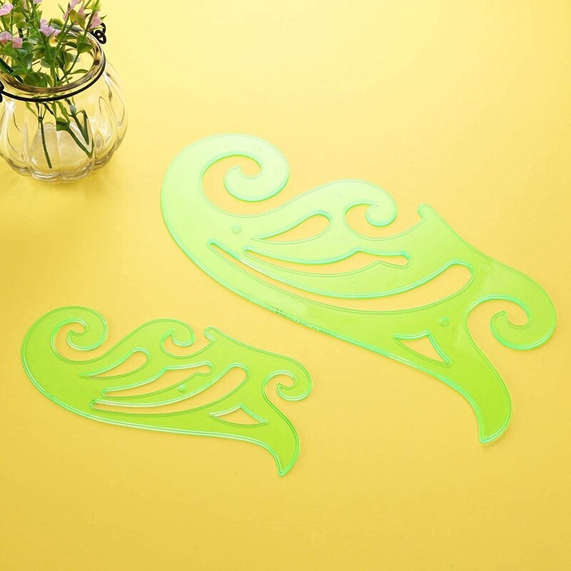 6 cs plastic franse kromme liniaal multifunctionele strip sjabloon gereedschapsset voor het tekenen van tekensjablonen 6 verschillende maten